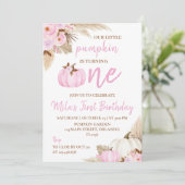 リトルカボキンピンクファースト誕生日招待状 招待状 (スタンド正面)