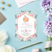 リトルカボキンピンクフローラ離れ秋ベビーシャワー アクリル招待状 (インサイチュ (ウェディング))