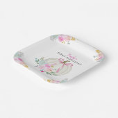 リトルカボキンピンクボウガールズファースト誕生日 ペーパープレート (傾斜あり)