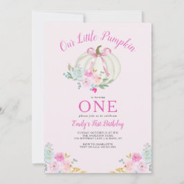 リトルカボキンピンクボウガールズファースト誕生日 招待状