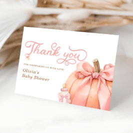 リトルカボキンピンクボウベビーシャワーサンキューカード サンキューカード