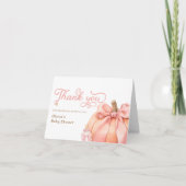 リトルカボキンピンクボウベビーシャワーサンキューカード サンキューカード (正面)