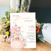 リトルカボキンピンクボウ秋10月ベビーシャワー 招待状