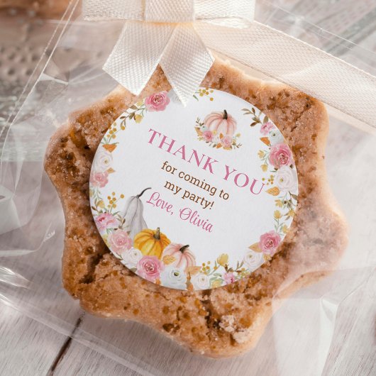 リトルカボキンピンク誕生日クラシックラウンドステッカー ラウンドシール