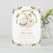 リトルカボキンピンク金ゴールドベビーシャワー招待状 (スタンド正面)