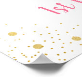 リトルカボキンピンク金ゴールド誕生日歓迎 ポスター (角)