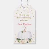 リトルカボキンピンク金ゴールド誕生日 ギフトタグ (正面)