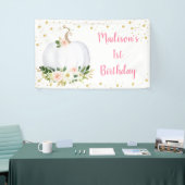 リトルカボキンピンク金ゴールド誕生日 横断幕 (トレードショー)