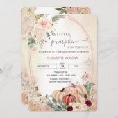 リトルカボキンフレームボホ花赤ちゃんシャワー 招待状 (正面/裏面)