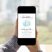 リトルカボキンブルーウォーター色の男の赤ちゃん散布 招待状