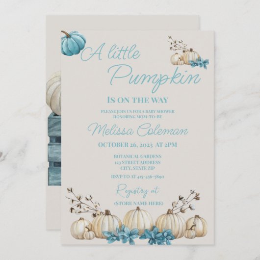 リトルカボキンベビーシャワー招待状 招待状 (正面/裏面)