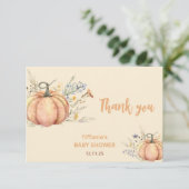 リトルカボキンベビーシャワー招待状 | 秋テーマ サンキューカード (スタンド正面)