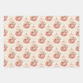 リトルカボキンベビーブシャワー誕生日ガールパーティー ラッピングペーパーシート (正面3)