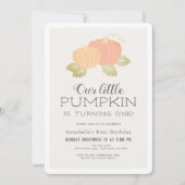 リトルカボキンベージュブラックギンガム1st誕生日 招待状 (正面)