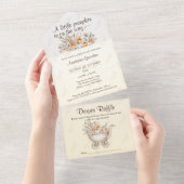 リトルカボキンボホベイビーシャワー招待状 オールインワン招待状 (貼ってはがせる)