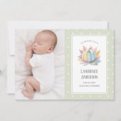 リトルカボキンライトセージグリーン2フォト誕生 案内状 (正面)