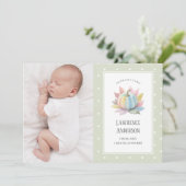 リトルカボキンライトセージグリーン2フォト誕生 案内状 (スタンド正面)