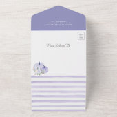 リトルカボキンラベンダーバラプラムベビーシャワー オールインワン招待状 (外側)