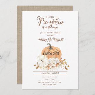 リトルカボキンリネン&ホワイトカボキンベビーシャワー 招待状