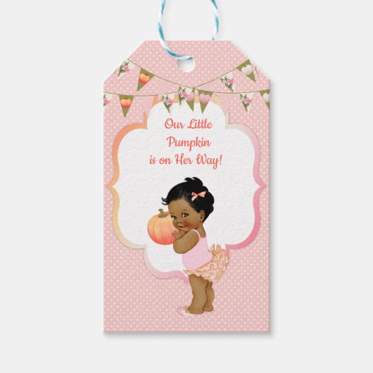 リトルカボチャありがとうギフトラベルダークトーン ギフトタグ (正面)