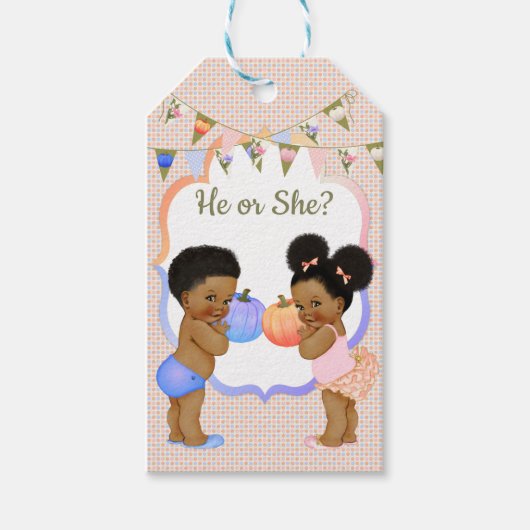 リトルカボチャありがとうギフトラベルダークパフ ギフトタグ (正面)