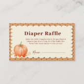 リトルカボチャおむつラッフルベビーシャワー秋 エンクロージャーカード (正面)