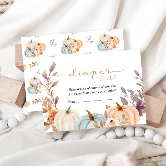 リトルカボチャおむつラッフルベビーシャワー エンクロージャーカード