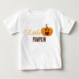 リトルカボチャかわいいハロウィーンオレンジカラフル ベビーTシャツ