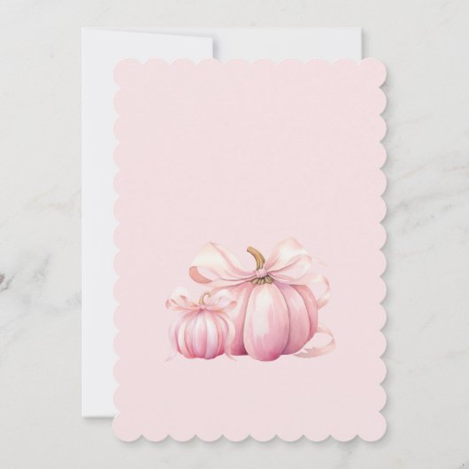 リトルカボチャかわいいピンクの女の子の赤ちゃんシャワー 招待状 (裏面)