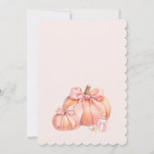 リトルカボチャかわいいピンクボウ赤ちゃんシャワー 招待状 (裏面)
