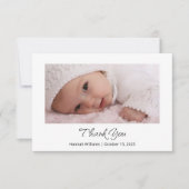 リトルカボチャかわいいベビー写真秋シャワー サンキューカード (正面)