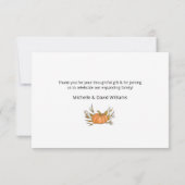 リトルカボチャかわいいベビー写真秋シャワー サンキューカード (裏面)