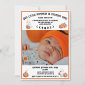 リトルカボチャかわいい幽霊写真1st誕生日 招待状 (正面)