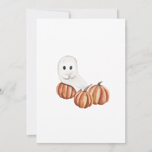 リトルカボチャかわいい幽霊写真1st誕生日 招待状 (裏面)