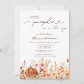 リトルカボチャが牧草地の赤ちゃんシャワーに行く 招待状 (正面)