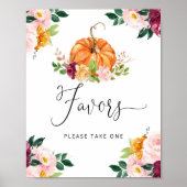 リトルカボチャが途中にある秋の好意サイン ポスター (正面)