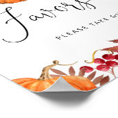 リトルカボチャが途中にある秋の好意サイン ポスター (角)