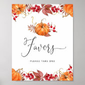 リトルカボチャが途中にある秋の好意サイン ポスター (正面)