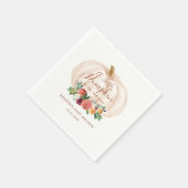 リトルカボチャが途中にある秋ベビーシャワー スタンダードカクテルナプキン (角)