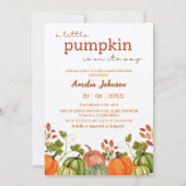 リトルカボチャが途中にある秋ベビーシャワー 招待状 (正面)