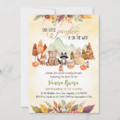 リトルカボチャが途中にある秋ベビーシャワー 招待状 (正面)