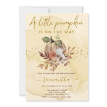 リトルカボチャが途中にある秋ベビーシャワー