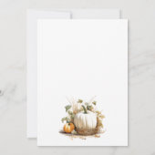 リトルカボチャが途中にある秋ベビーシャワー 招待状 (裏面)