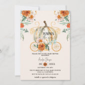 リトルカボチャが途中にある秋ベビーシャワー 招待状 (正面)