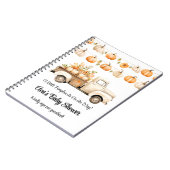 リトルカボチャが途中の赤ちゃんシャワーのゲストブック ノートブック (左側)