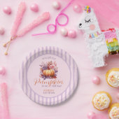 リトルカボチャが途中の赤ちゃんシャワー薄紫 ペーパープレート (パーティー)