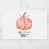 リトルカボチャが途中ピンクボウ赤ちゃんシャワー スパークリングワインラベル (シングルラベル)