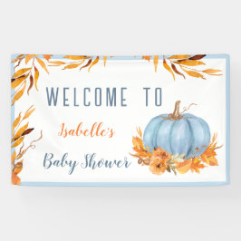 リトルカボチャが途中ブルーウェルカムバナー 横断幕
