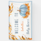 リトルカボチャが途中ブルーウェルカムバナー 横断幕 (縦)