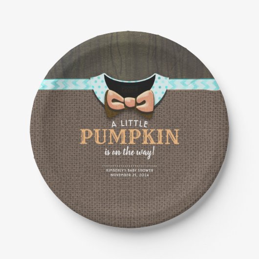 リトルカボチャが途中ベビーシャワー紙P ペーパープレート (正面)